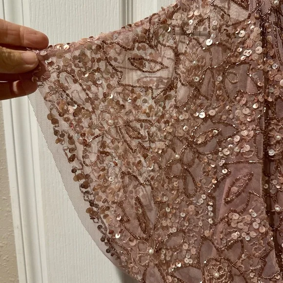 Adrianna Papell Candied Ginger Beaded Mesh Blouson Dress NWT - Picture 11 of 16